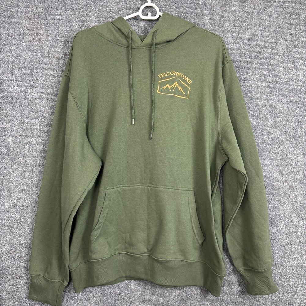 Yellowstone Dutton Ranch Hoodie Mens L Green Pullover Sweatshirt